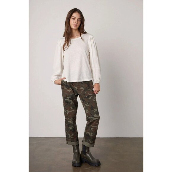 VELVET BY GRAHAM & SPENCER Ottie Camo Cotton Stretch Twill Utility Pants, Size 2 - Picture 1 of 16